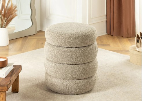 Tumba panipaigaga VOQUE beež buklee, 41x41xH49 cm