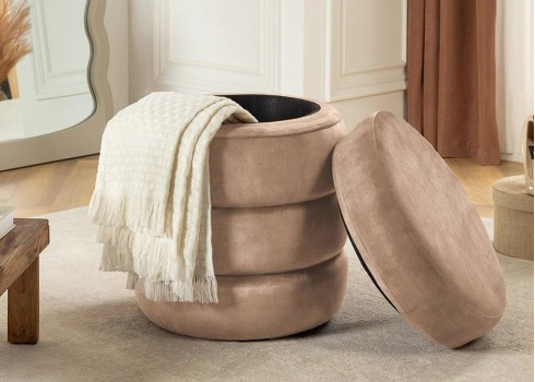 Tumba panipaigaga VOQUE beež, 41x41xH49 cm