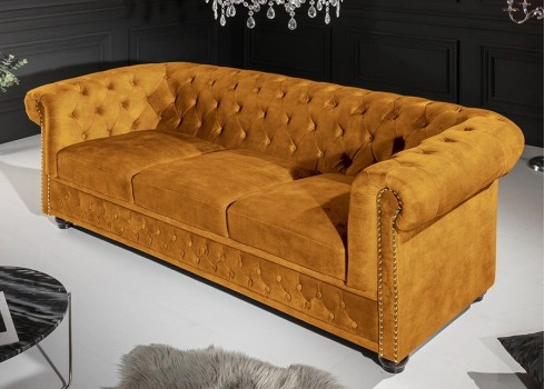 Diivan CHESTERFIELD kollane, 205x87xH73 cm