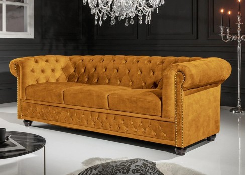Diivan CHESTERFIELD kollane, 205x87xH73 cm