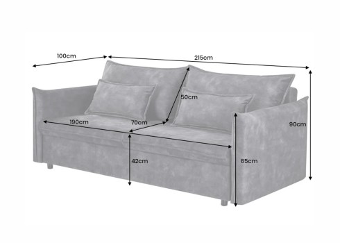 Diivanvoodi APARTMENT kollane, 215x100xH90 cm