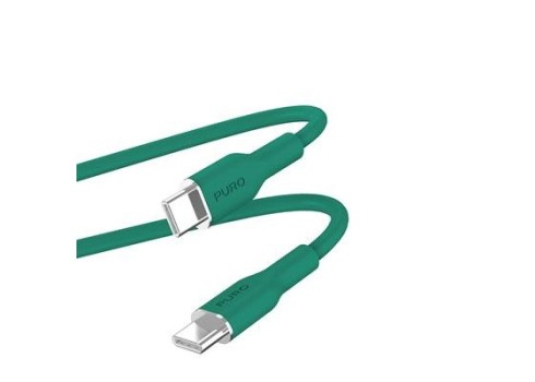 Kaabel Puro Soft USB-C-USB-C, 1,5 m, tumeroheline