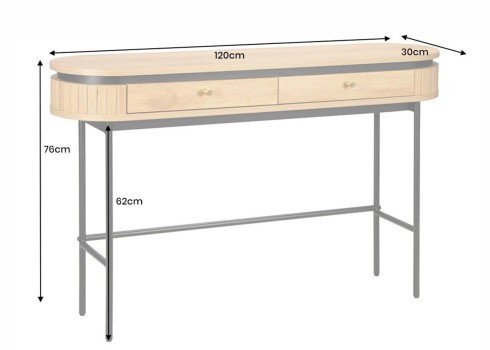 Konsoollaud ATELIER tamm, 120x30xH76 cm