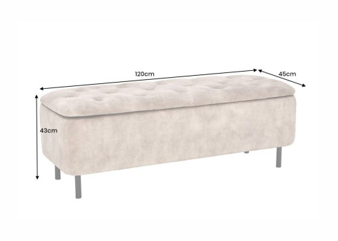 Pink panipaigaga EN VOGUE beež, 120x45xH43 cm