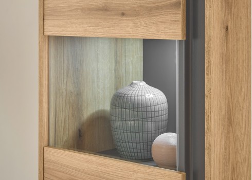 Vitriinkapp CITY tamm / antratsiit, 50x40xH200 cm