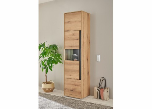 Vitriinkapp CITY tamm / antratsiit, 50x40xH200 cm