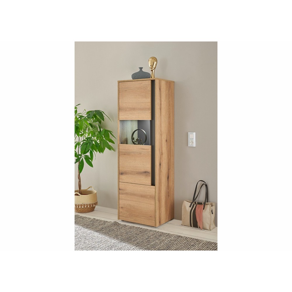 Vitriinkapp CITY tamm / antratsiit, 50x40xH157 cm