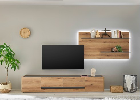 Tv-alus CITY tamm / antratsiit, 224x45xH42 cm