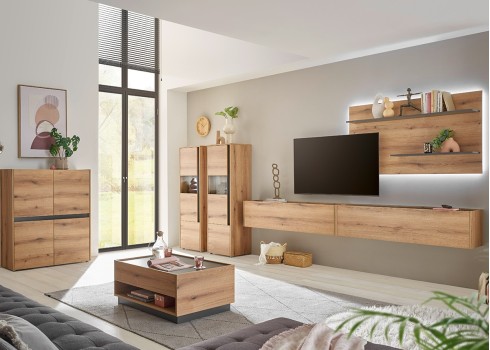 Kapp CITY tamm / antratsiit, 100x40xH122 cm