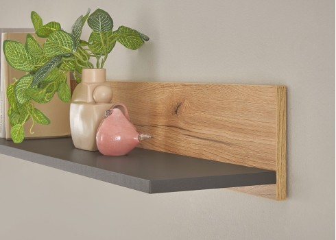 Seinariiul CITY tamm / antratsiit, 170x20xH15 cm, mööbel, elutoamööbel, riiul, riiulid