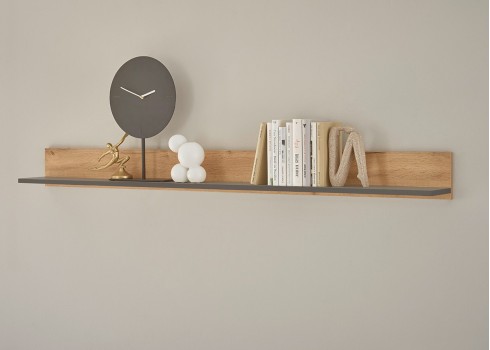 Seinariiul CITY tamm / antratsiit, 170x20xH15 cm, mööbel, elutoamööbel, riiul, riiulid