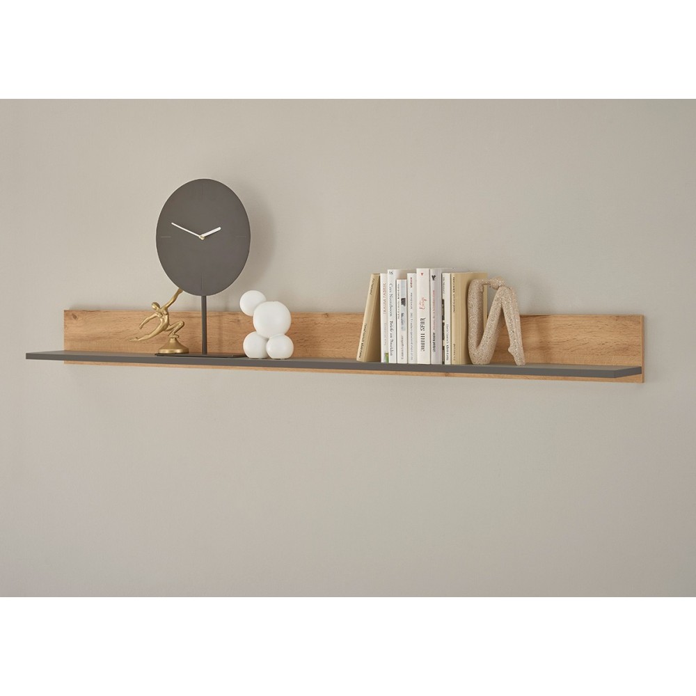 Seinariiul CITY tamm / antratsiit, 170x20xH15 cm, mööbel, elutoamööbel, riiul, riiulid