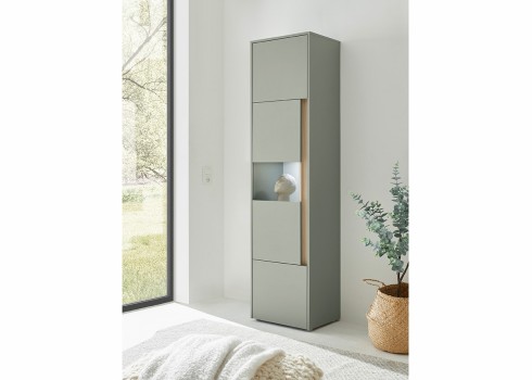 Vitriinkapp CITY roheline / tamm, 50x40xH200 cm