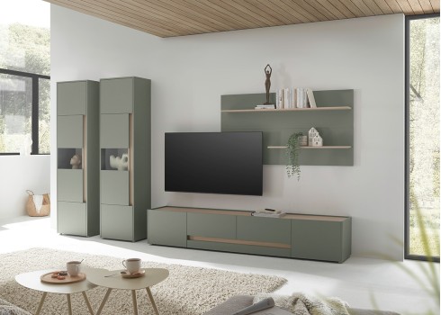 Vitriinkapp CITY roheline / tamm, 50x40xH157 cm