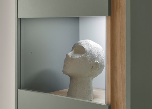 Vitriinkapp CITY roheline / tamm, 50x40xH157 cm