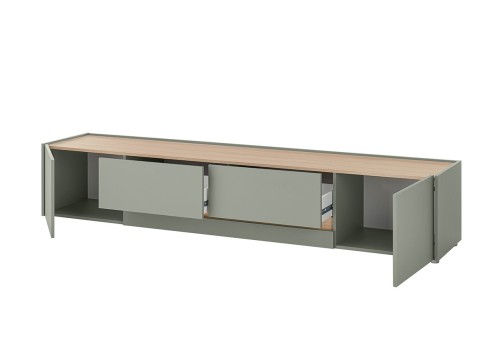 Tv-alus CITY roheline / tamm, 224x45xH42 cm