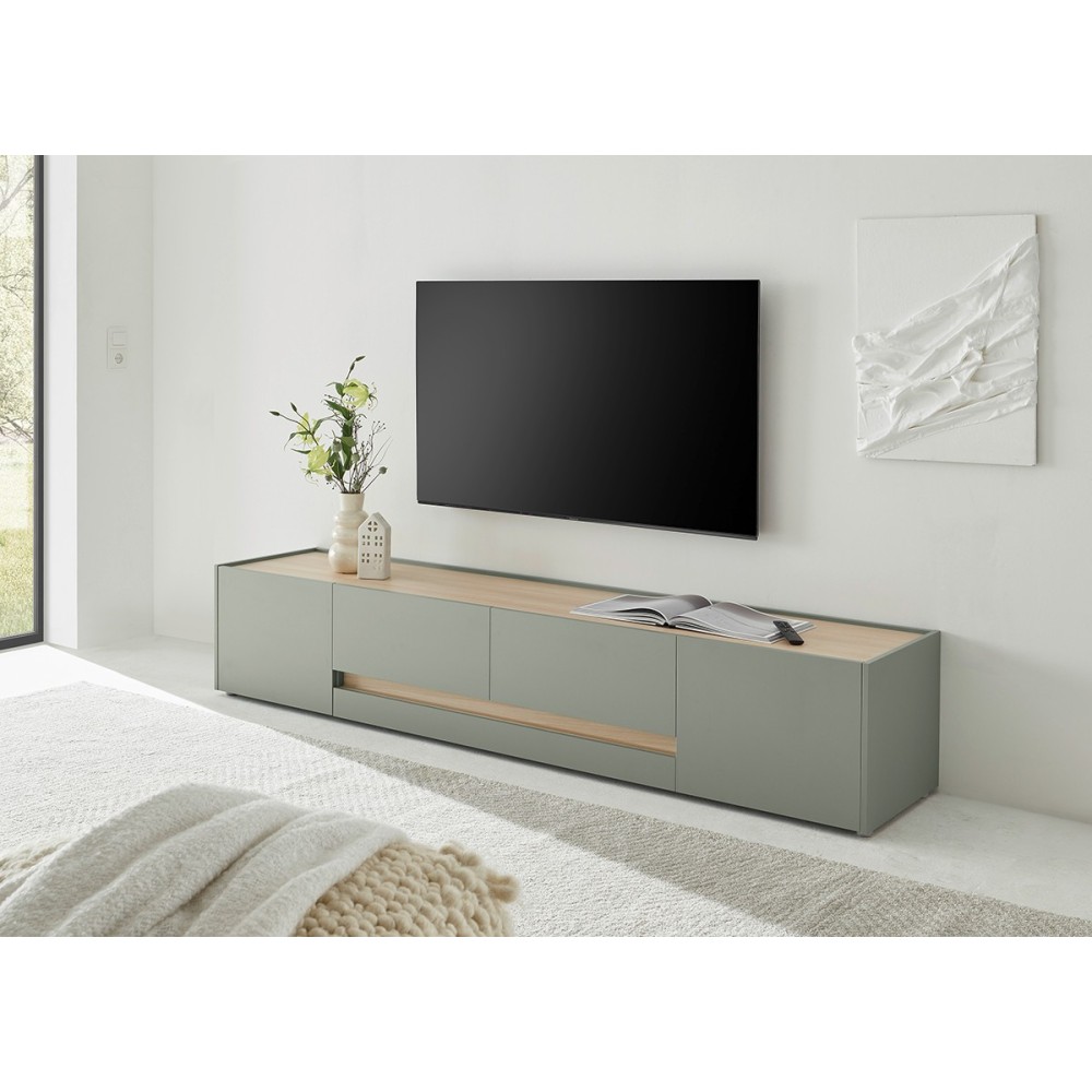 Tv-alus CITY roheline / tamm, 224x45xH42 cm