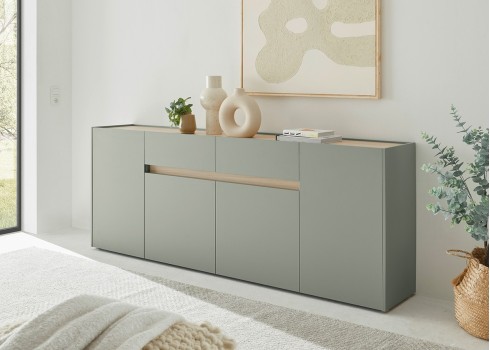 Kummut CITY roheline / tamm, 224x40xH86 cm