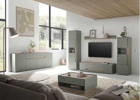 Kummut CITY roheline / tamm, 224x40xH86 cm