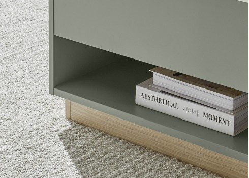 Diivanilaud CITY roheline / tamm, 90x60xH38 cm