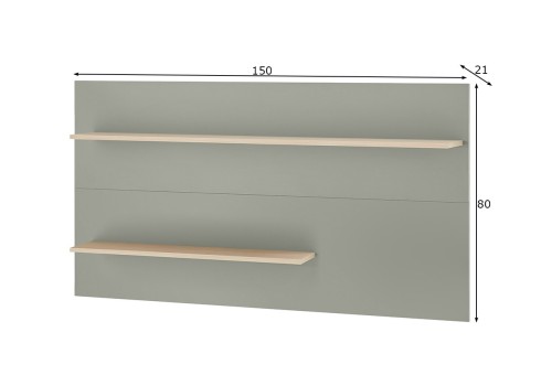 Seinariiul CITY roheline / tamm, 150x21xH80 cm