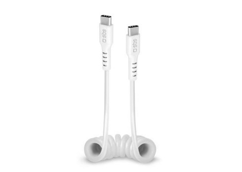 Cable SBS Coiled USB-C-USB-C 17-100cm White