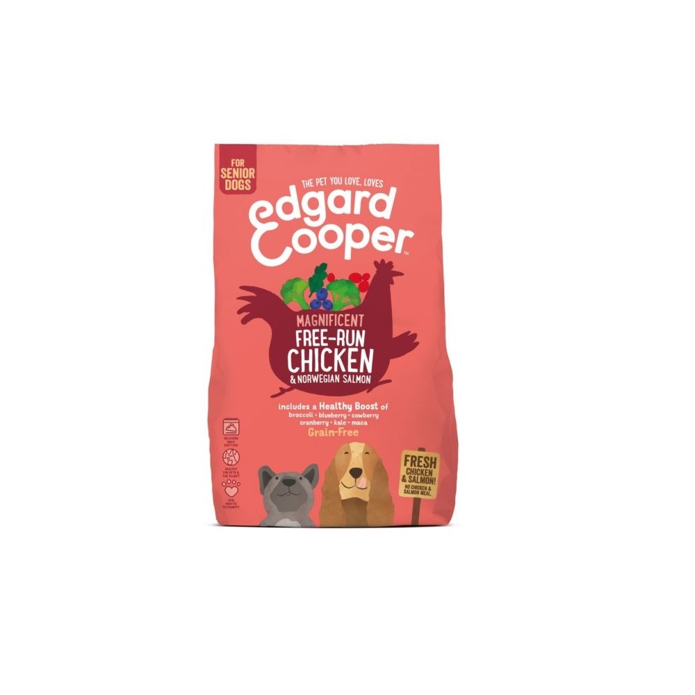 EDGARD COOPER KOERA TÄISSÖÖT FREE-RUN KANA/LÕHE SEENIOR 2,5KG