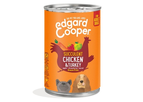 Edgard Cooper konserv koerale, kanaliha- ja kalkuniga, 400 g