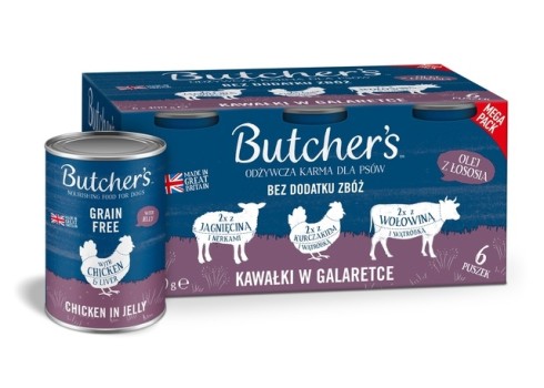 Butcher's Original konserv koertele veis-lammas-kana 400g x 6tk