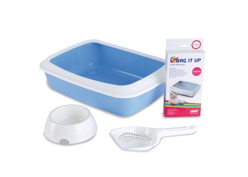 Savic Starter Kit liivakast kassipoegadele, 42 x 31 x 12 cm, sinine