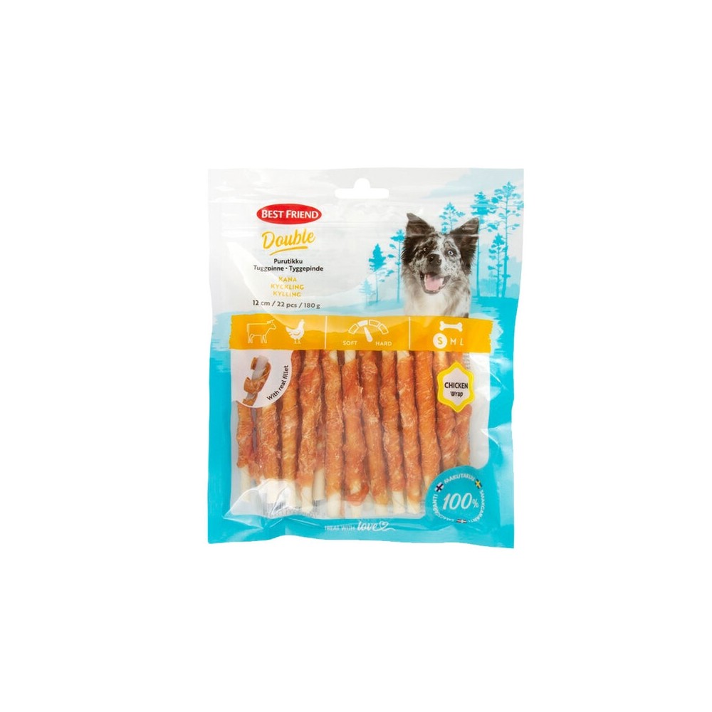 Best Friend maius Double närimispulk kanafileega 12cm, 22tk, 180 g