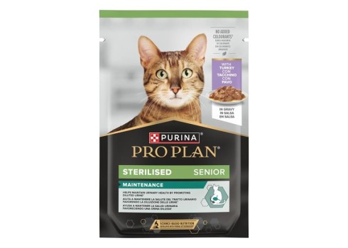 Pro Plan kassi einekotike Sterilised Senior 7+ kalkuniga kastmes 85g