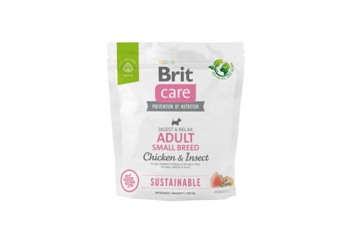 Brit Care Sustainable Adult Small Breed Chicken & Insect koeratoit 1kg