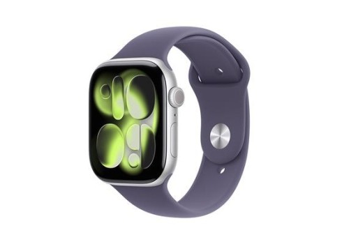 Apple Watch 11GPS46mmSilver Alu, Purple Sport Band, S-M