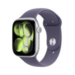 Apple Watch 11GPS46mmSilver Alu, Purple Sport Band, S-M