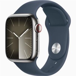 Apple Watch 9 Cellular 41mm Silver Sts-Storm Blue Sport Band S-M