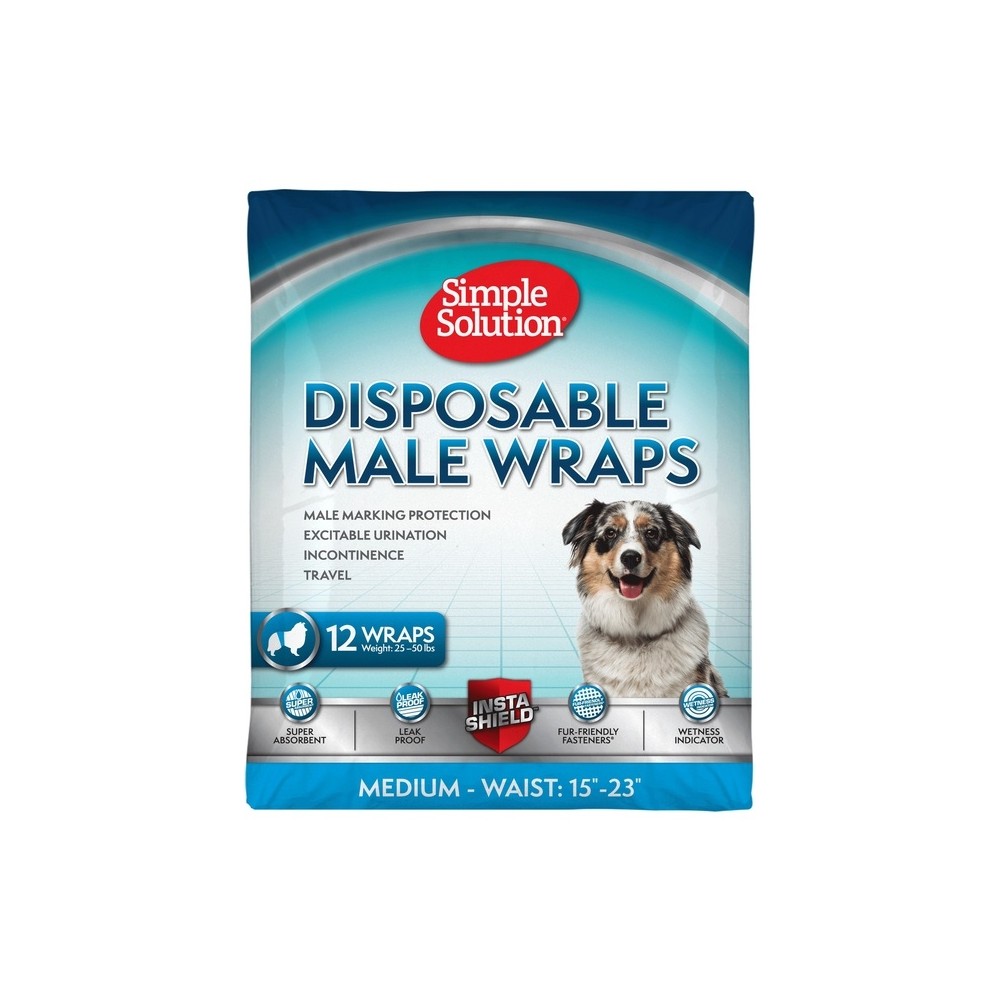 Simple Solution ühekordne mähe isasele koerale M suurus, 12 tk