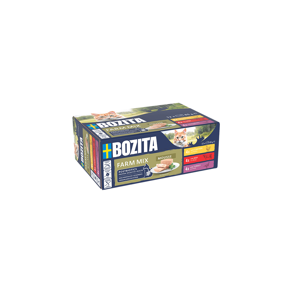 Bozita Mousse Farm Mix kassi täissööt 12x85g