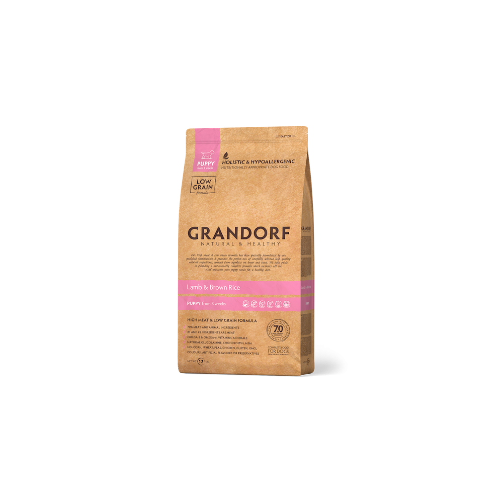 Grandorf Dog - Lammas, kalkun ja pruun riis 3kg - Puppy koeratoit