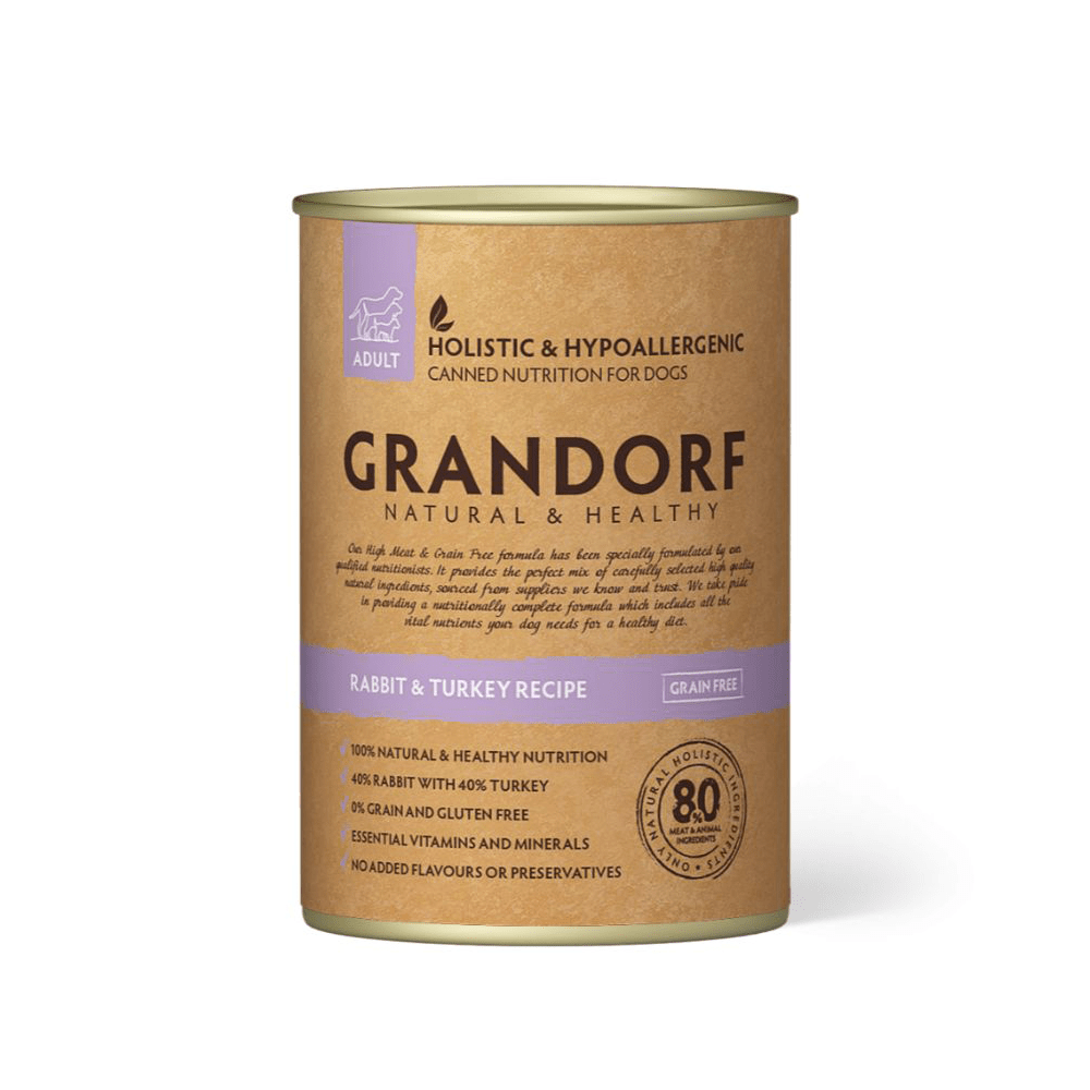 Grandorf Küüliku ja Kalkuniliha konserv koertele 400g