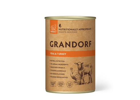 Grandorf Vasika- ja Kalkuniliha konserv Koertele 6x400g