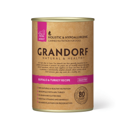 Grandorf Pühvli ja Kalkuniliha konserv koertele 6x400g