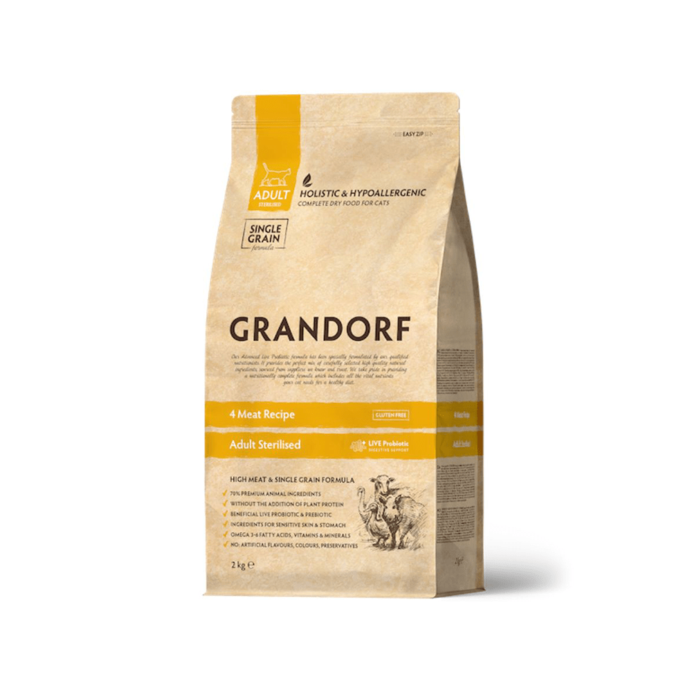 Grandorf Cat 4 Lihaga Steriliseeritud kassidele 400g