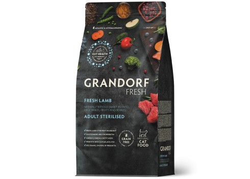 Grandorf Cat Fresh Värske Lammas ja Bataat Täiskasvanud Steriliseeritud Kassidele 400g