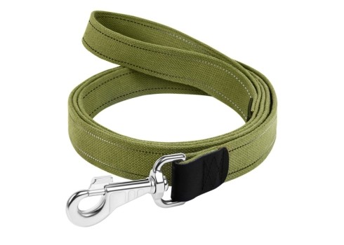 Collar koera jalutusrihm puuvillast 5 m, roheline