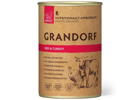 Grandorf Veise- ja Kalkuniliha konserv Koertele 6x400g