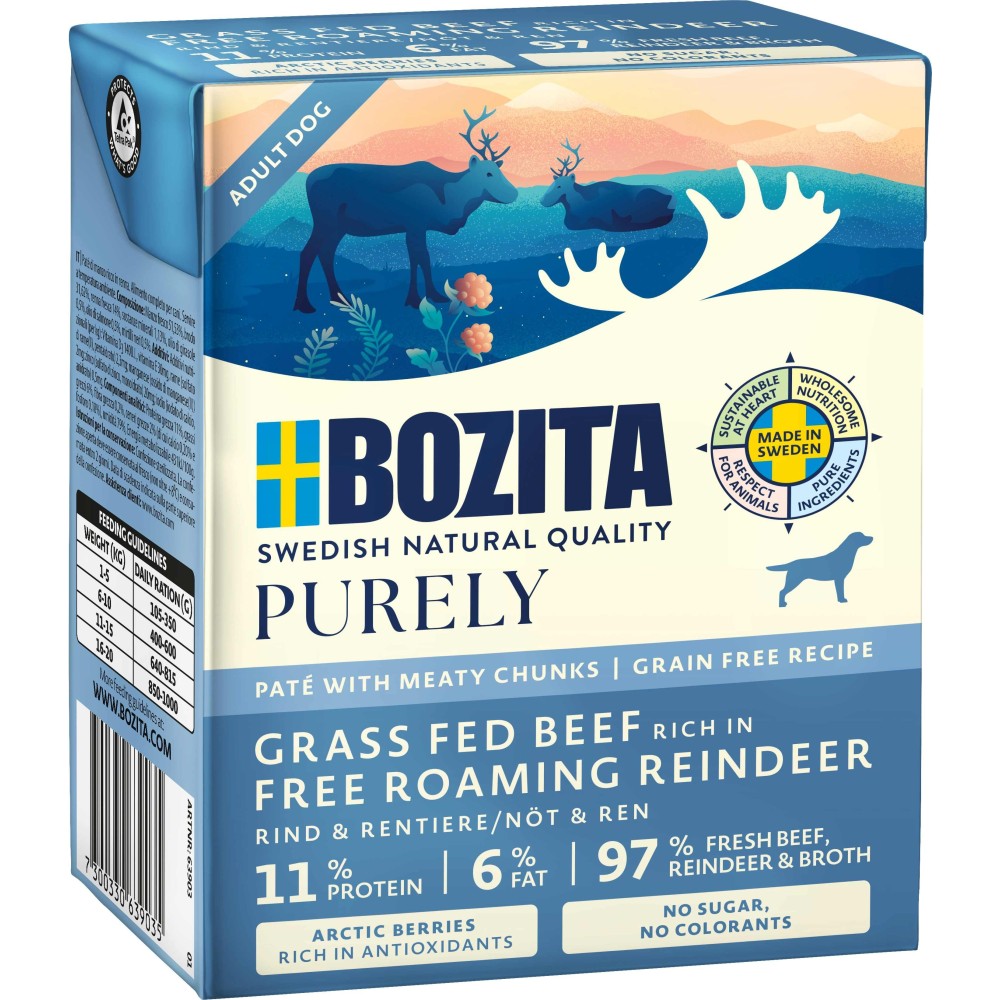 BOZITA koeratoit Grass Fed Beef & Free Roaming Reindeer 370g
