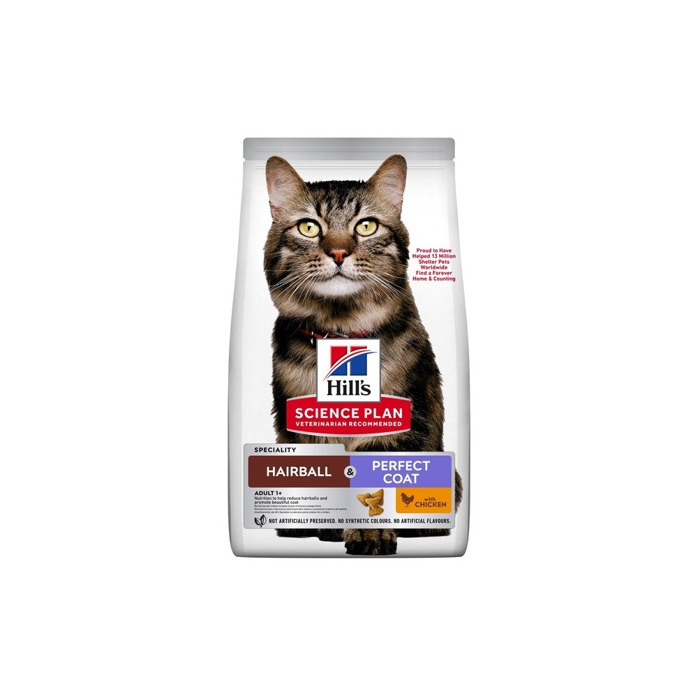 Hill's Science Plan Hairball-Perfect Coat kassi täissööt kanaga 3kg