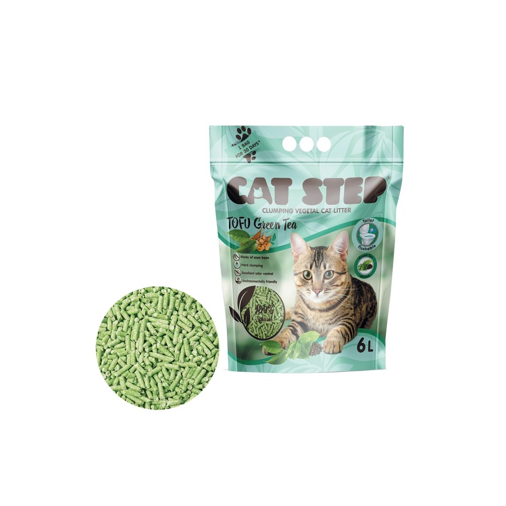 Cat Step Tofu rohelise tee lõhnaline kassiliiv 2.7 kg- 6 l
