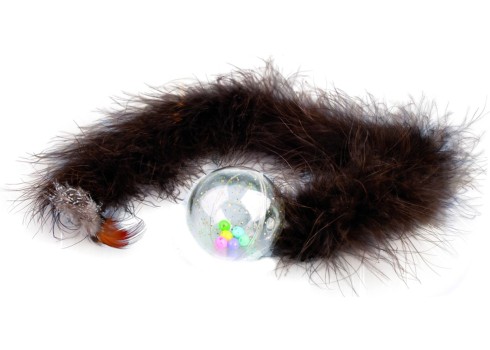 Flamingo kassi mänguasi kõrisev pall boa sabaga